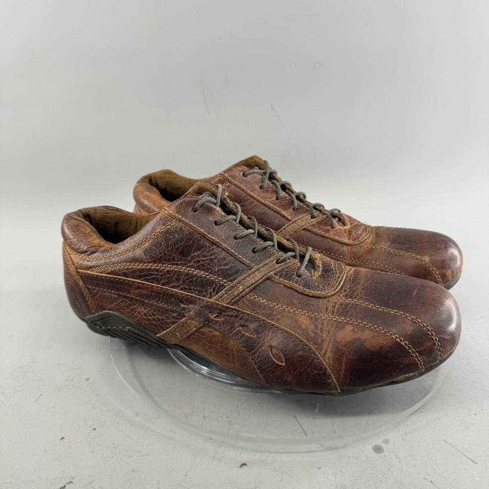 Bed Stu Mens Leather Casual Sneakers Distressed Brown Lace Up Size 13 US 46 EUR